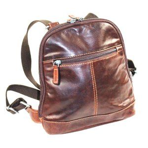 Jack Georges Voyager Chocolate Brown Leather Convertible Cross Body Backpack